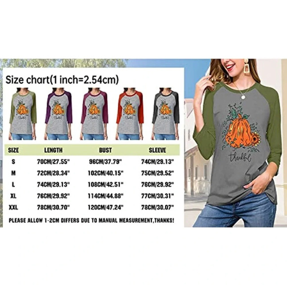 Thankful Thanksgiving Women’s top - Picture 3 of 3